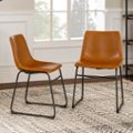Alt View 13. Walker Edison - 18" Industrial Faux Leather Dining Chairs (Set of 2) - Whiskey Brown.