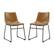 Front. Walker Edison - 18" Industrial Faux Leather Dining Chairs (Set of 2) - Whiskey Brown.