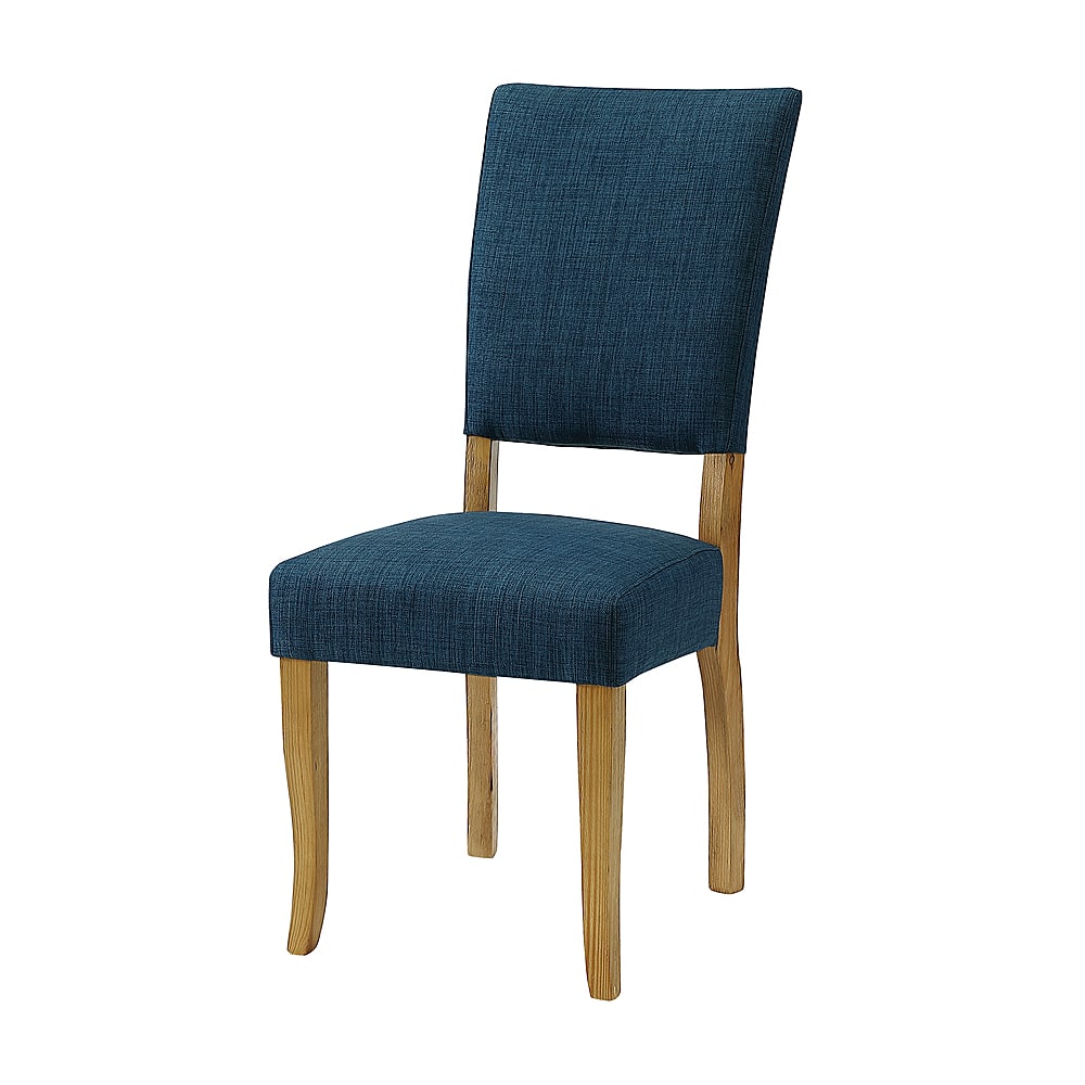 Left View: Walker Edison - Open-Back Parsons Upholstered Dining Chairs (Set of 2) - Blue