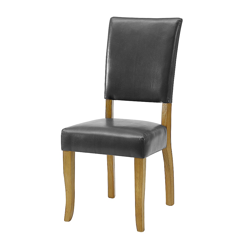 Left View: Walker Edison - Open-Back Parsons Upholstered Dining Chairs (Set of 2) - Charcoal