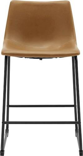 Walker Edison Industrial Faux Leather Counter Stool Set of 2