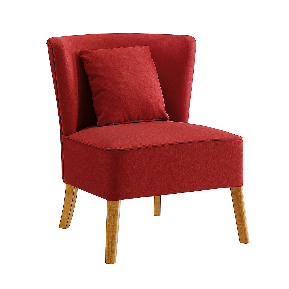 Angle View: Walker Edison - Linen, Vegan Leather and 100% Polyester Accent Chair - Red