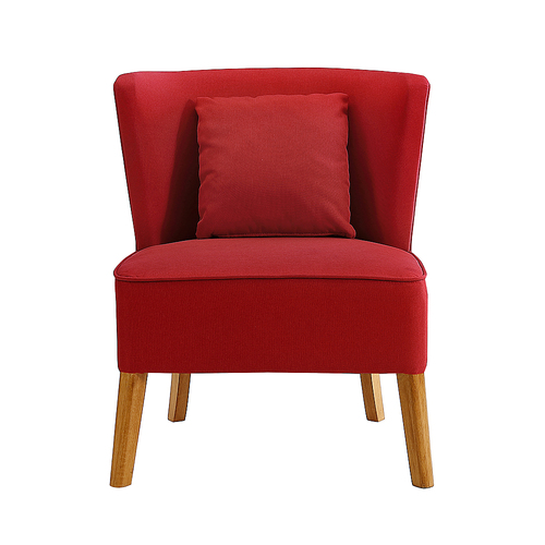 Walker Edison - Linen, Vegan Leather and 100% Polyester Accent Chair - Red