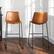 Alt View 12. Walker Edison - Industrial Faux Leather Barstool (Set of 2) - Whiskey Brown.