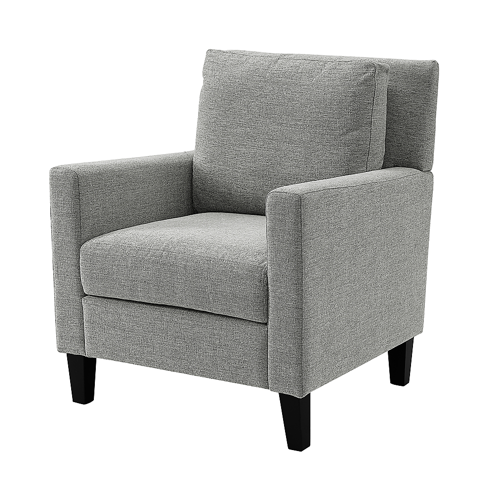 Left View: Walker Edison - Linen and 100% Polyester Accent Chair - Gray