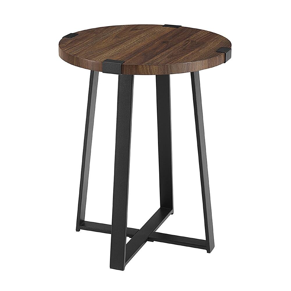 Angle View: Walker Edison - Urban Industrial Side Table - Dark Walnut