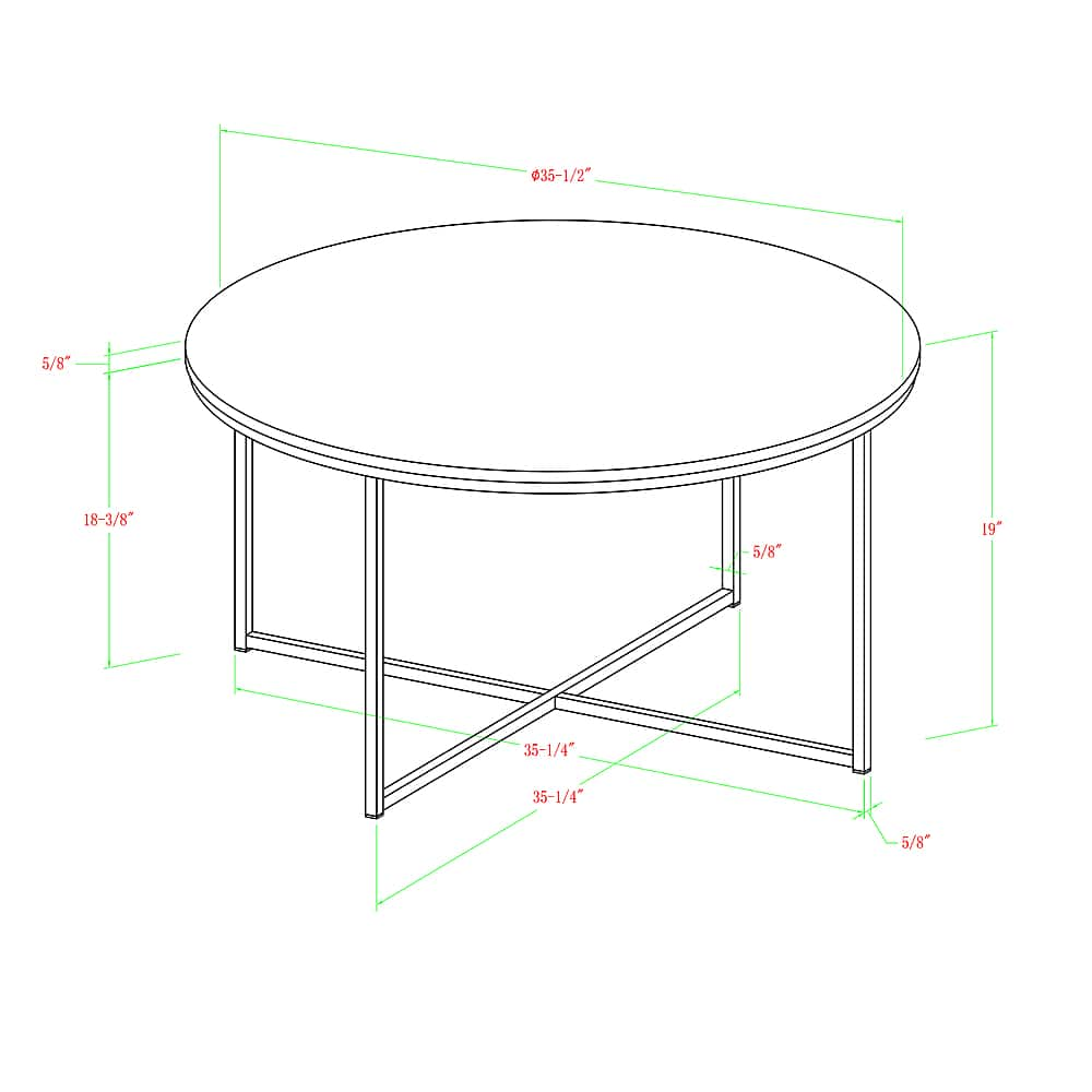 Best Buy: Walker Edison Modern Glam Round Coffee Table Dark Walnut ...