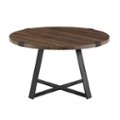 Front Zoom. Walker Edison - Round Rustic Coffee Table - Dark Walnut.