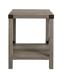 Walker Edison - Farmhouse Metal Accent Side Table - Gray Wash - Front_Zoom