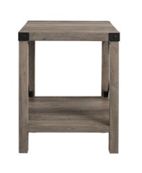 Walker Edison - Farmhouse Metal Accent Side Table - Gray Wash - Front_Zoom