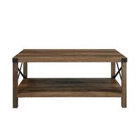 Walker Edison - Rustic Farmhouse Wood Coffee Table - Rustic Oak - Front_Zoom
