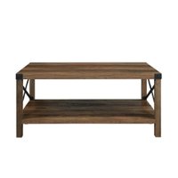 Walker Edison - Rustic Farmhouse Wood Coffee Table - Rustic Oak - Front_Zoom