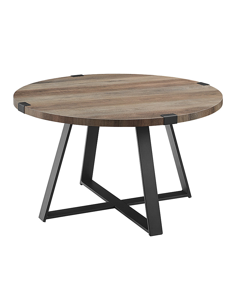 Angle View: Walker Edison - Rectangular Modern MDF/Laminate Coffee Table - English Oak