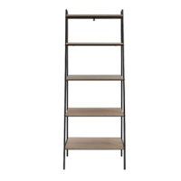 Walker Edison - 72" Industrial Ladder 5-Shelf Bookcase - Mocha - Front_Zoom