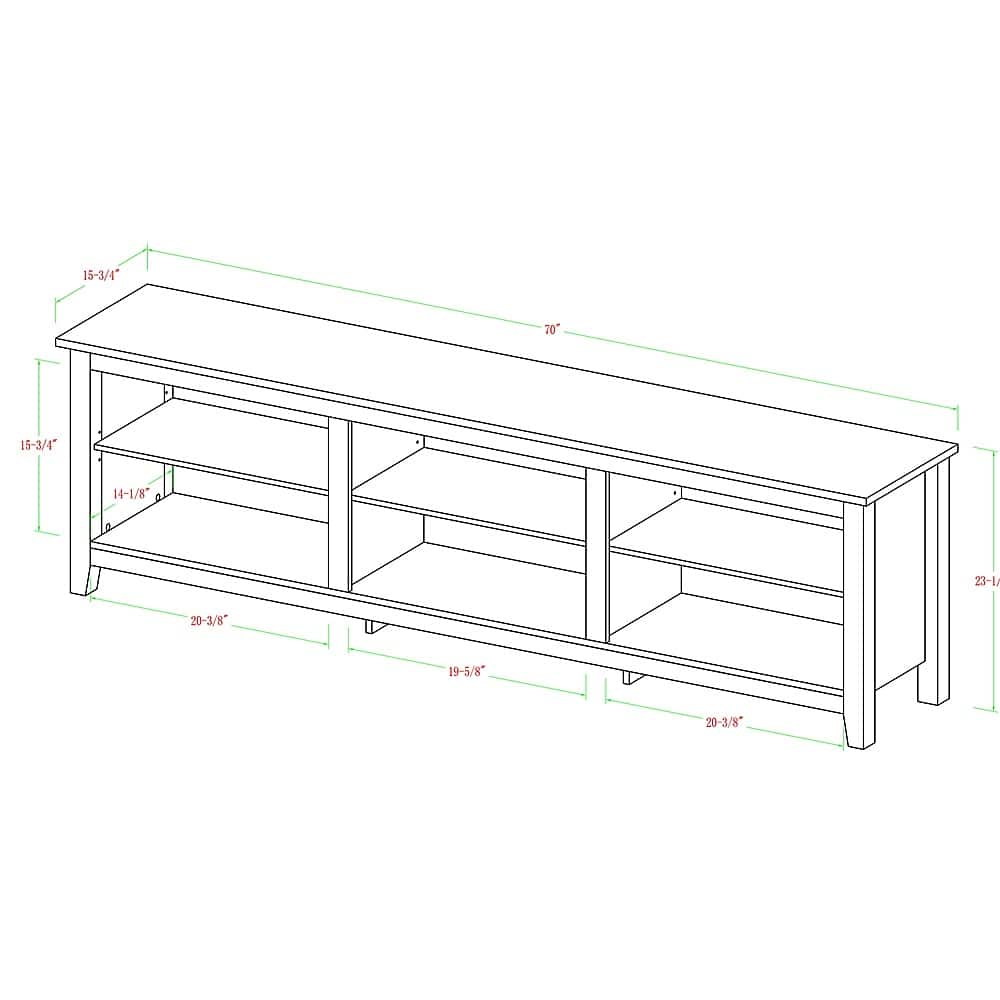 Alt View 13. Walker Edison - Modern 70" Open 6 Cubby Storage TV Stand for TVs up to 80" - Dark Walnut.