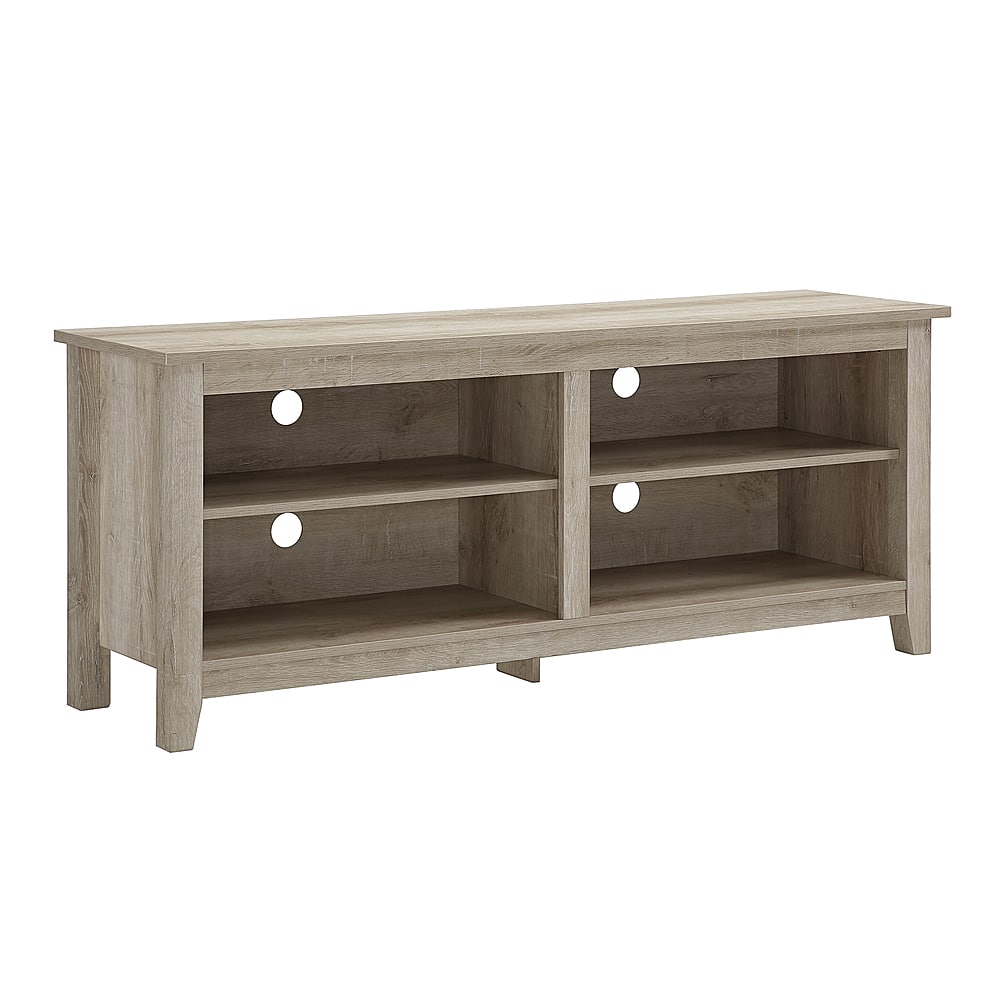 Angle. Walker Edison - Modern Wood Open Storage TV Stand for Most TVs up to 65" - White Oak.