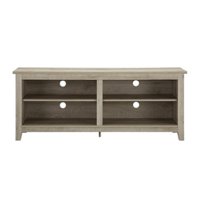 Walker Edison - Modern Wood Open Storage TV Stand for Most TVs up to 65" - White Oak - Front_Zoom