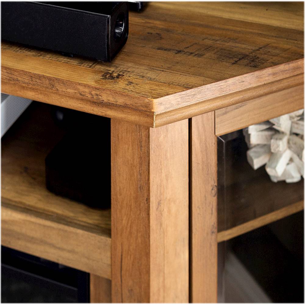 Best Buy: Walker Edison Corner Open Shelf TV Stand for Most Flat-Panel TV's  up to 60 Rustic Oak BB58CCRRO