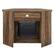Alt View 2. Walker Edison - Glass Two Door Corner Fireplace TV Stand for Most TVs up to 55" - Rustic Oak.