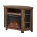 Left. Walker Edison - Glass Two Door Corner Fireplace TV Stand for Most TVs up to 55" - Rustic Oak.