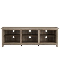 Walker Edison - Modern 70" Open 6 Cubby Storage TV Stand for TVs up to 80" - Grey Wash - Front_Zoom