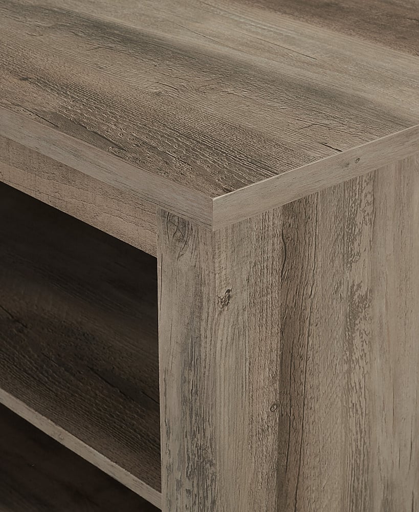 Alt View 3. Walker Edison - Modern 70" Open 6 Cubby Storage TV Stand for TVs up to 80" - Grey Wash.