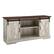 Angle. Walker Edison - 58" Modern Farmhouse Sliding Door TV Stand for Most TVs up to 65" - Rustic White Brown.