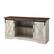 Left. Walker Edison - 58" Modern Farmhouse Sliding Door TV Stand for Most TVs up to 65" - Rustic White Brown.