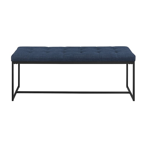 Walker Edison - Tufted Upholstered Entryway Accent Bench - Blue