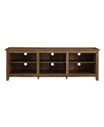 Walker Edison - Modern 70" Open 6 Cubby Storage TV Stand for TVs up to 80" - Rustic Oak - Front_Zoom