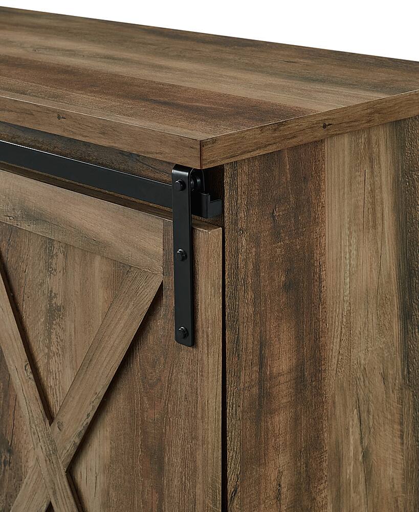 Alt View 3. Walker Edison - 58" Modern Farmhouse Sliding Door TV Stand for Most TVs up to 65" - Rustic Oak.