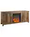 Angle. Walker Edison - 58" Modern Farmhouse Barndoor Fireplace TV Stand for Most TVs up to 65" - Rustic Oak.
