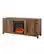 Left. Walker Edison - 58" Modern Farmhouse Barndoor Fireplace TV Stand for Most TVs up to 65" - Rustic Oak.
