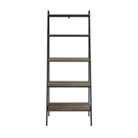 Walker Edison - 72" Industrial Ladder 5-Shelf Bookcase - Grey Wash - Front_Zoom