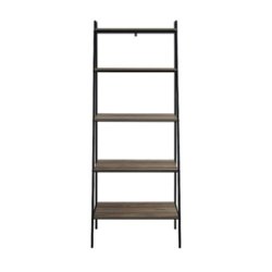Walker Edison - 72" Industrial Ladder 5-Shelf Bookcase - Grey Wash - Front_Zoom