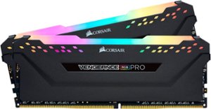 CORSAIR - Vengeance RGB PRO 16GB (2PK 8GB) 3.2GHz PC4-25600 DDR4 DIMM Unbuffered Non-ECC Desktop Memory Kit with RGB Lighting - Black - Front_Zoom