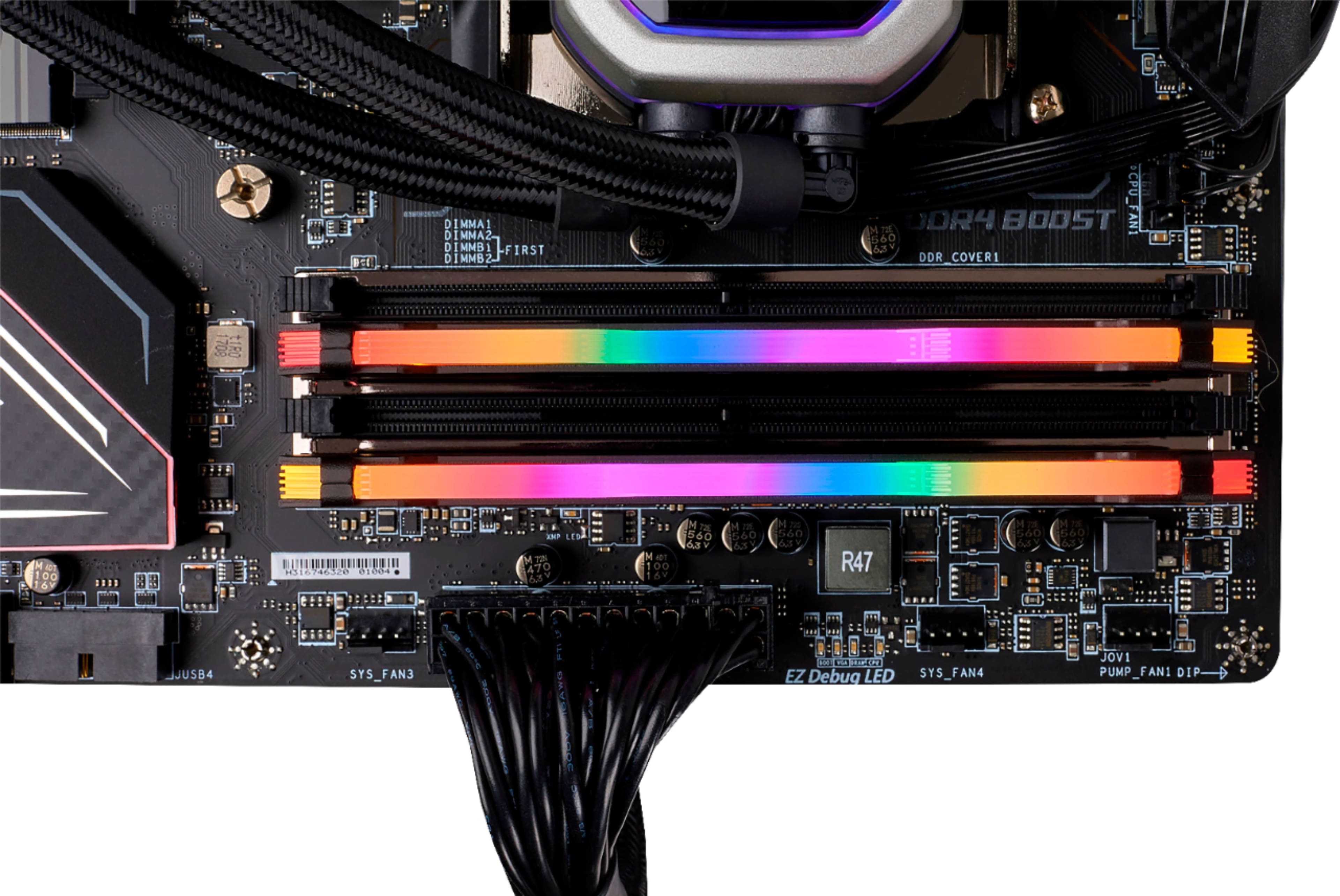 Alt View 11. CORSAIR - VENGEANCE RGB PRO 16GB (2x8GB) DDR4 3200MHz C16 UDIMM Desktop Memory - Black.