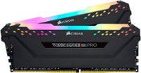 Front. CORSAIR - Vengeance RGB PRO 16GB (2PK x 8GB) 2666MHz DDR4 C16 DIMM Desktop Memory - Black.
