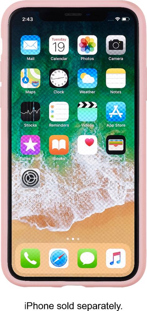 insignia - soft-shell case for apple iphone x and xs - pink insignia - soft-shell case for apple iphone x and xs - pink