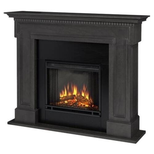 Front. Real Flame - Thayer Electric Fireplace - Gray.