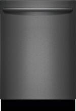 Bosch - 800 Series 24" Top Control Built-In Dishwasher with Stainless Steel Tub - Black stainless steel - Front_Standard