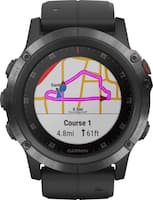 Garmin - Fēnix 5X Plus Sapphire Smart Watch - Fiber-Reinforced Polymer - Black with Black Band - Front_Zoom