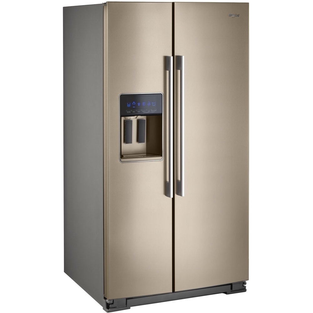 Left View: Whirlpool - 28.5 Cu. Ft. Side-by-Side Refrigerator - Sunset bronze