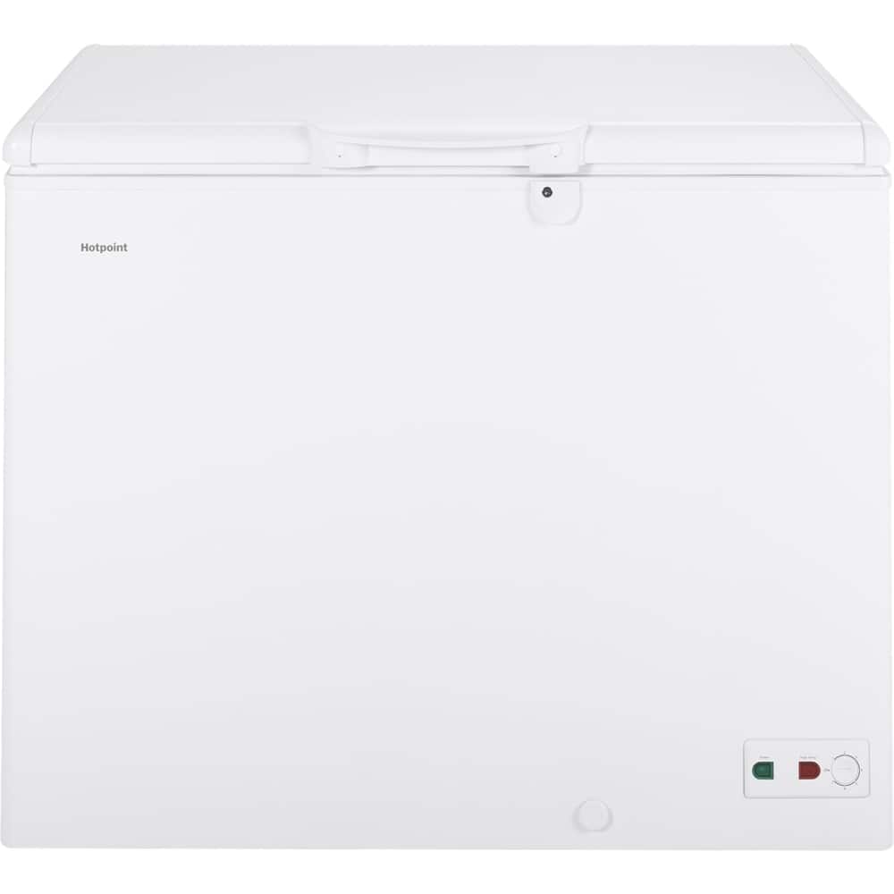 Front. Hotpoint - 9.4 Cu. Ft. Chest Freezer with Manual Defrost - White.
