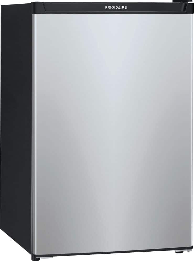 Angle. Frigidaire - 4.5 Cu. Ft. Mini Fridge with Top Freezer - Silver.