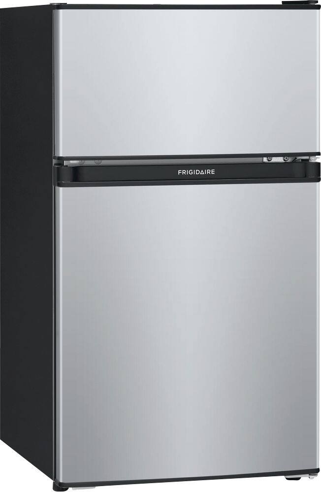 Angle. Frigidaire - 3.1 Cu. Ft. Mini Fridge with Built-In Freezer - Silver.