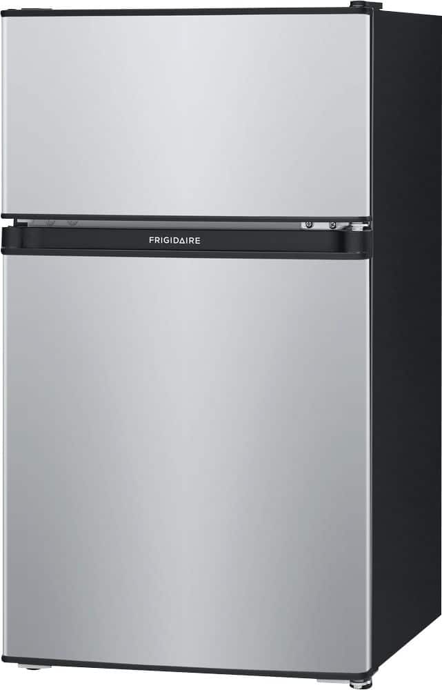 Left. Frigidaire - 3.1 Cu. Ft. Mini Fridge with Built-In Freezer - Silver.