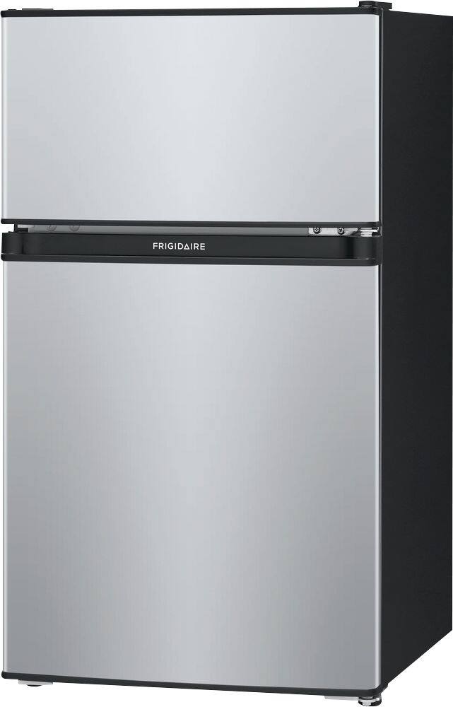 Left. Frigidaire - 3.1 Cu. Ft. Mini Fridge with Built-In Freezer - Silver.