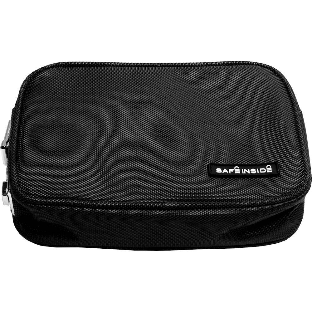 Front. Safe Inside - Locking Privacy Pouch - Black.