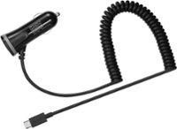 Front. Insignia™ - 15W USB-C Port Vehicle Charger with 6ft coiled cable - Black.